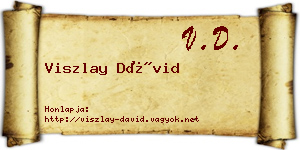 Viszlay Dávid névjegykártya